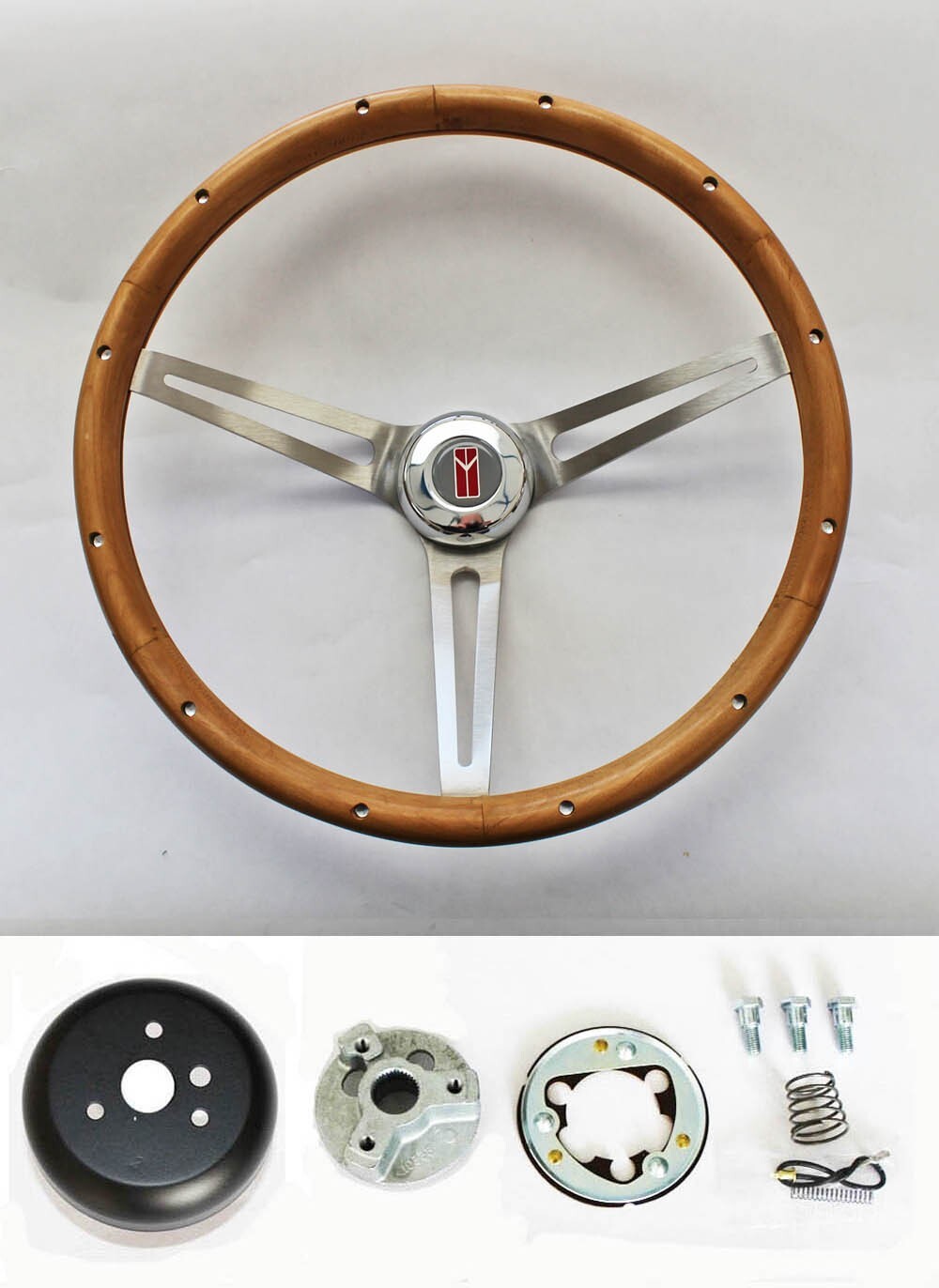 64 65 66 Olds 442 F85 Cutlass 98 Wood Steering Wheel walnut 15″ stainless spokes