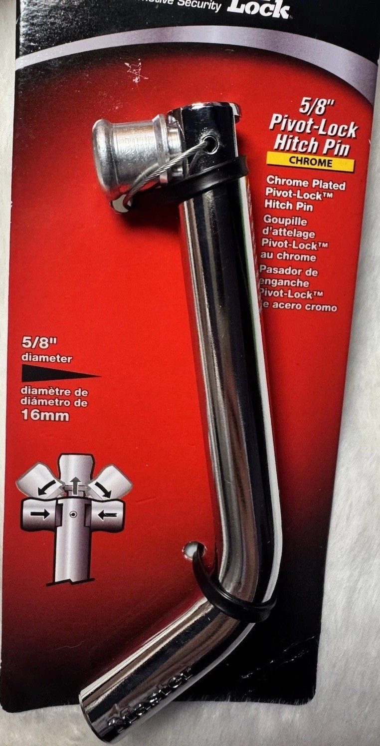 Master Lock Chrome Plated Pivot-Lock Hitch Pin 5/8″ 1495DAT New