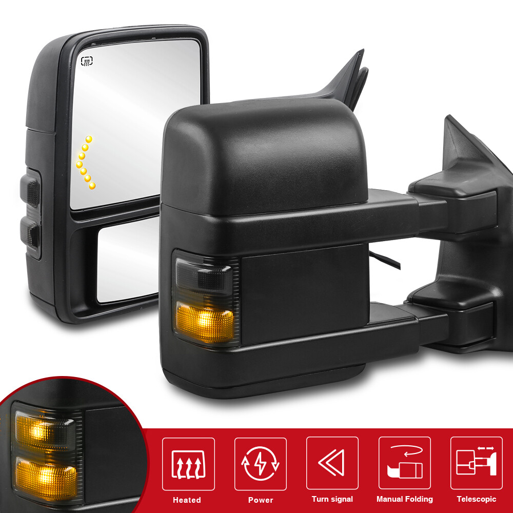 Pair Power Heated Tow Mirrors For 2008-2016 Ford F250 F350 F450 F550 Super Duty