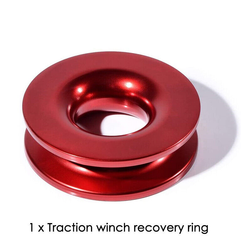 Recovery Ring Snatch Block Pulley 41000lbs Soft Shackle Tow Winch Rope Straps UP