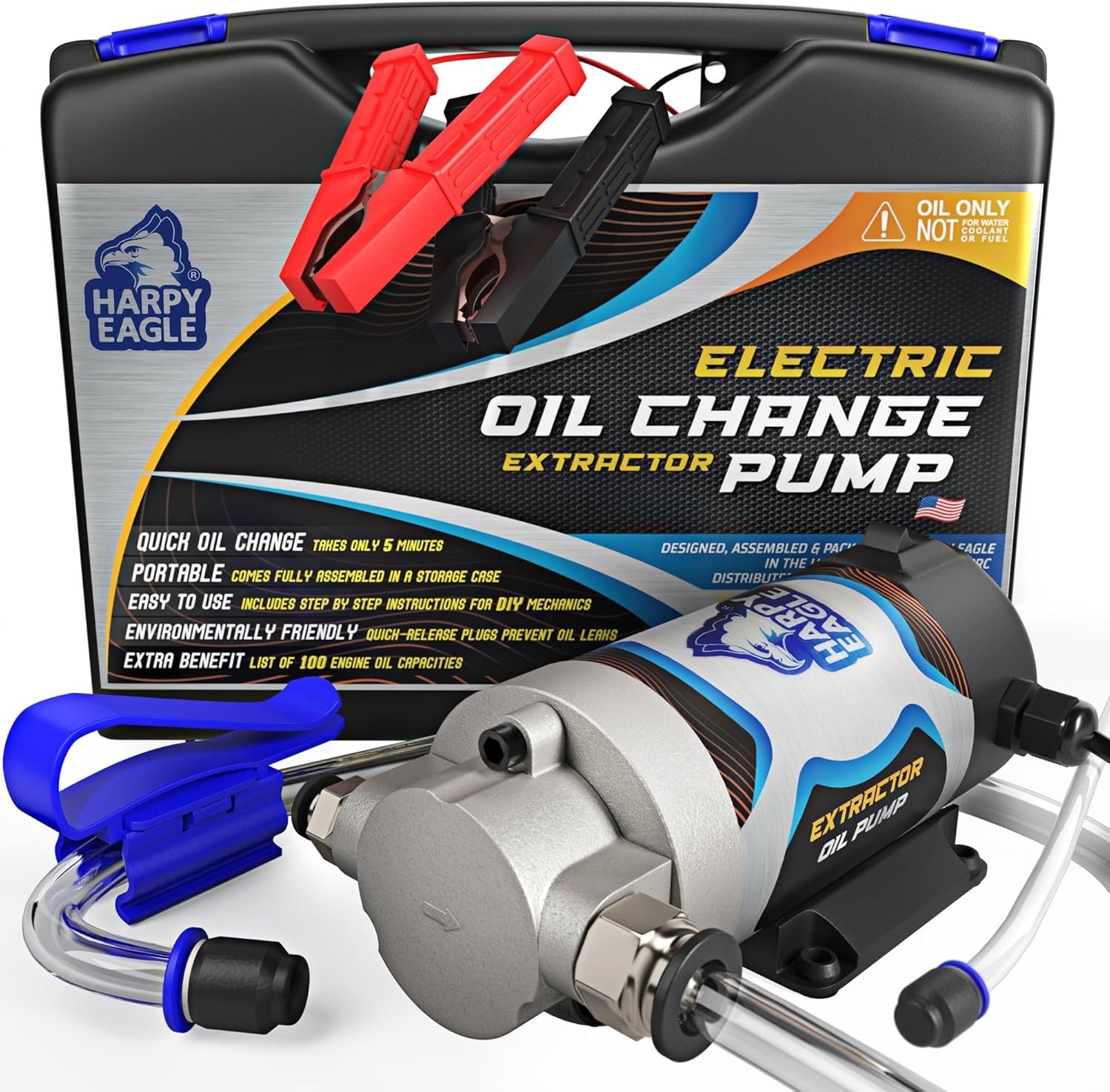 Efficient Motorized Oil Extraction Pump for Cars, Boats & Trucks, Compact Design