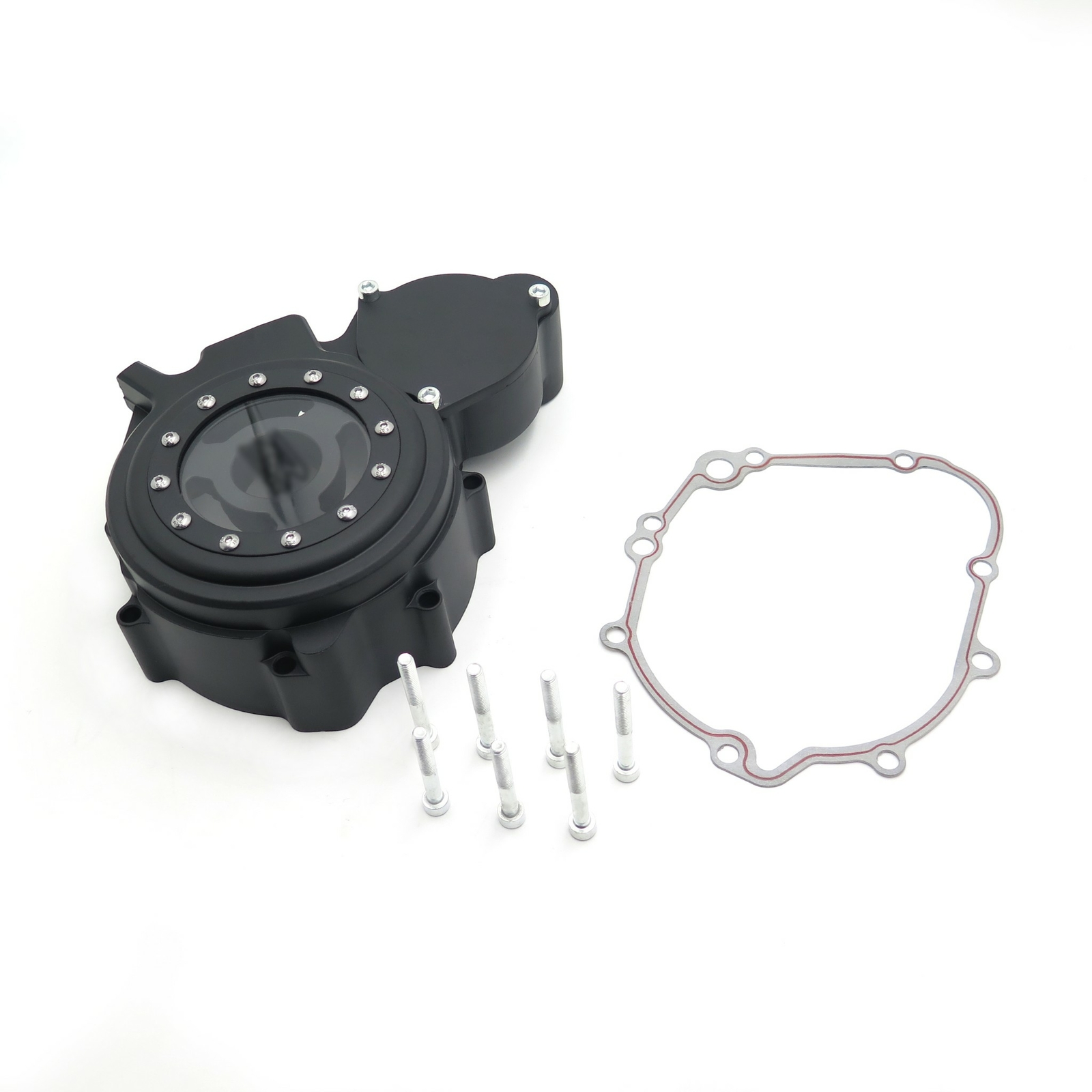 Black Left Engine Stator Cover See Thru For Suzuki 06-16 GSXR 600 750 Gasket cle
