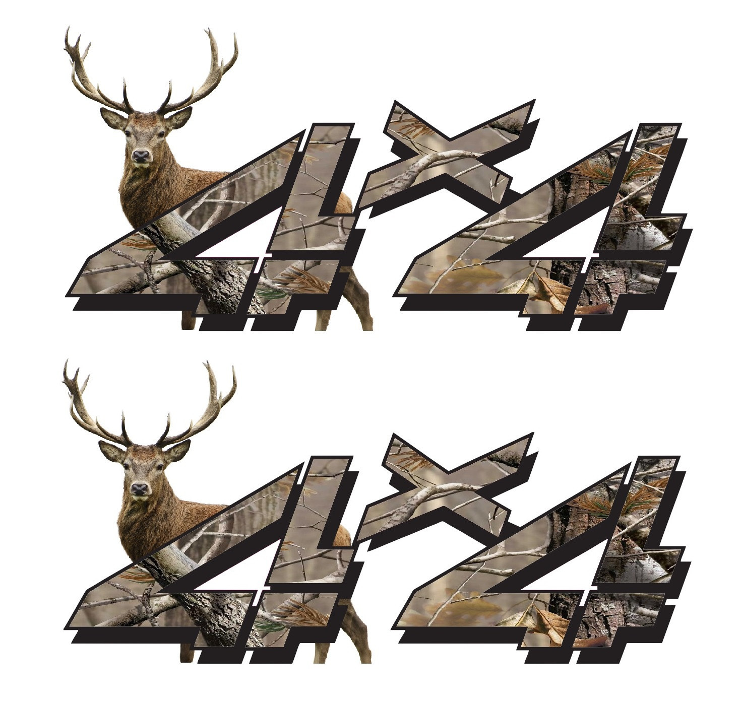 (2 Pack!) 4×4 Deer Camo Decal Sticker Chevy Silverado GMC Dodge Ram Ford Sierra