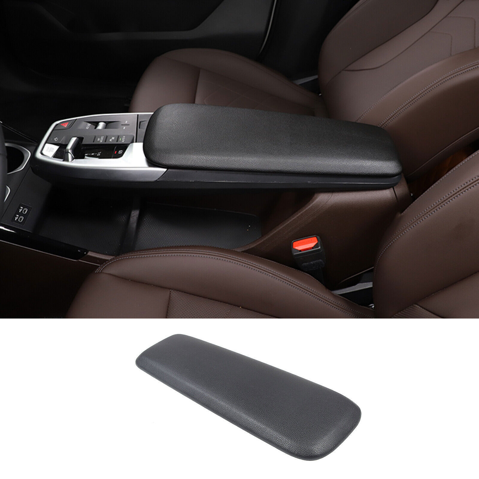 ABS & PU Leather Center Console Armrest Box Panel Cover For BMW X1 2023-2024