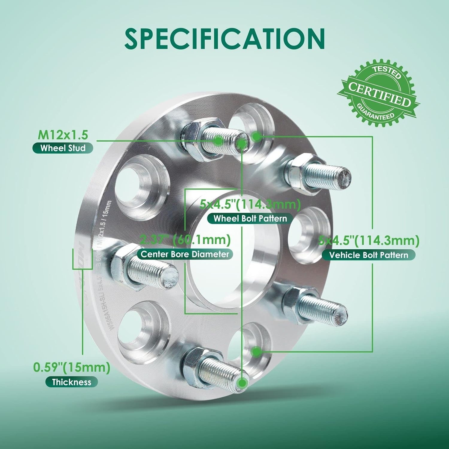 4X 15mm Silver Wheel Spacer 5x5x114.3mm For Toyota Avalon/Supra/Camry/Highlander