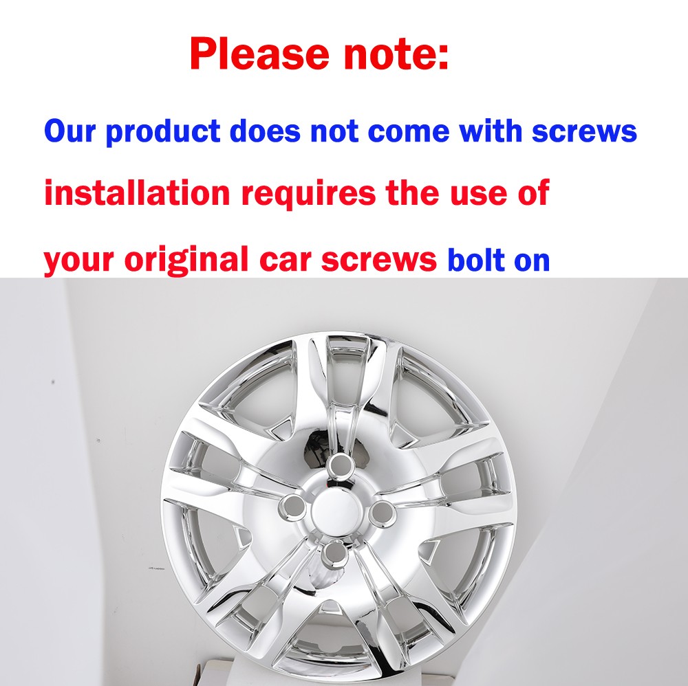 16″ Set of 4 Bolt-On Hubcaps For 2007-2012 Nissan Sentra R16 Wheel Covers Chrome