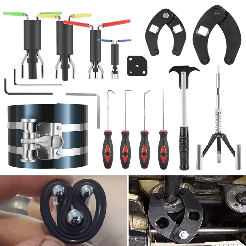 Hydraulic Cylinder Repair Tool Kit for Skid Steers, Loaders, Backhoes etc 17pcs