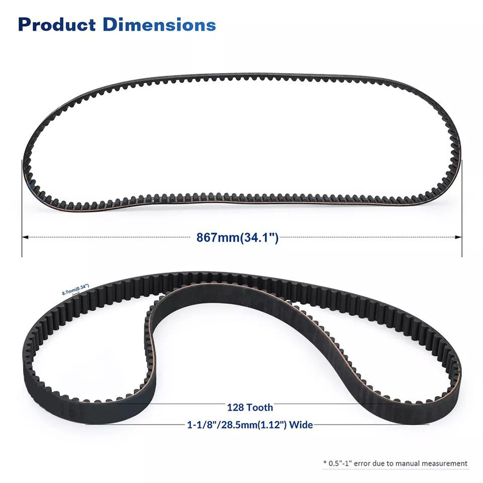 Rear Drive Belt 128T 1 1/8In For 91-03 Harley Sportster 883 Hugger 1200 40022-91
