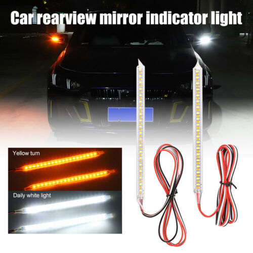 2Pack 14cm LED Car Side Mirror Lamp Strip Turn Signal Indicator w/ Dynamic Light