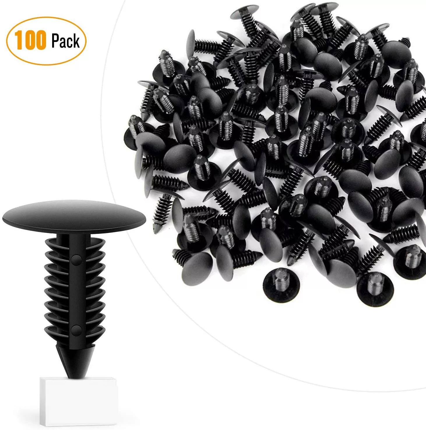 100Pcs Black Plastic Rivets Fasteners 8mm Dia Hole For Car Auto Bumper Fender