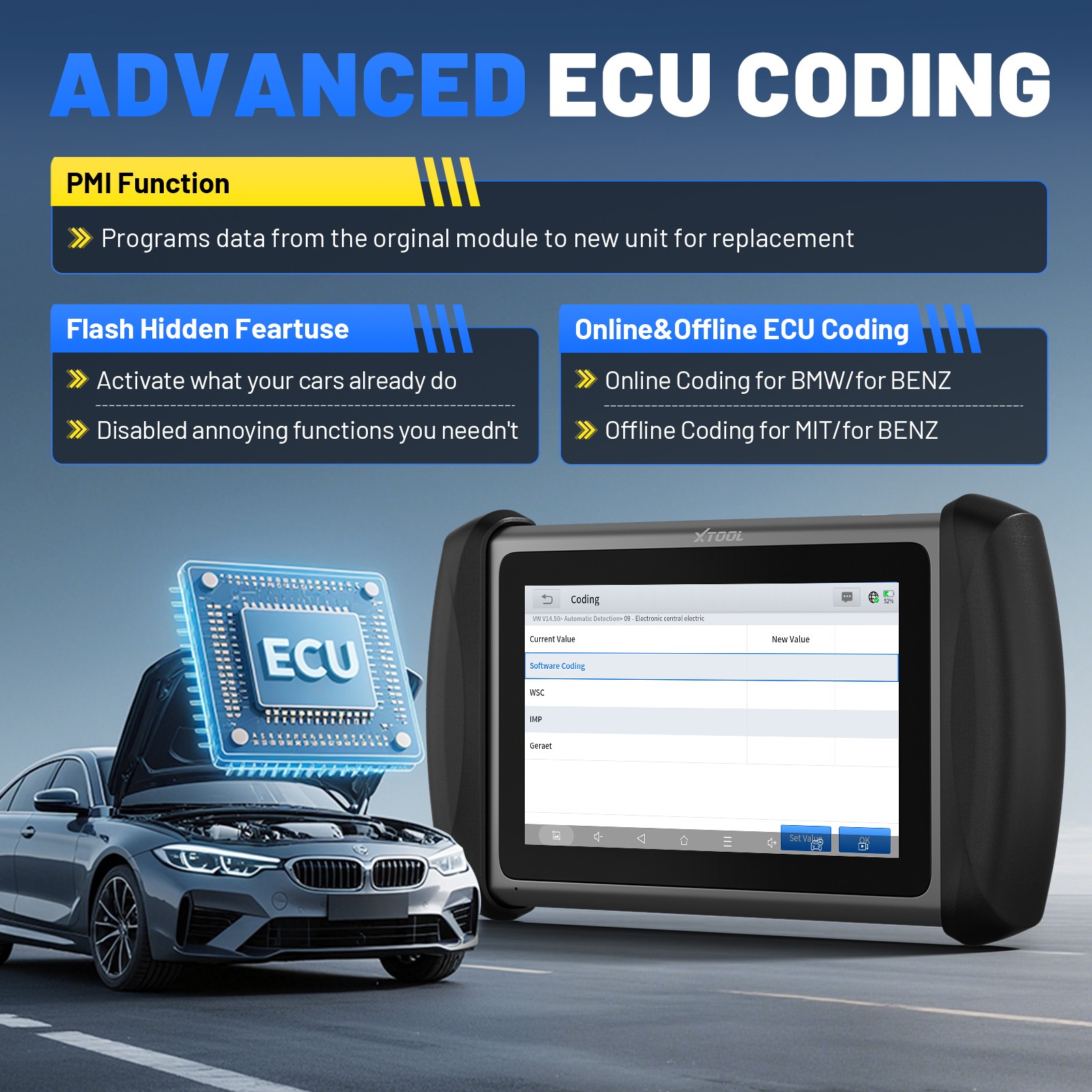 USED XTOOL IP819 V2.0 4000+ Bidirectional Diagnostic Tool OBD2 Scanner IMMO TPMS
