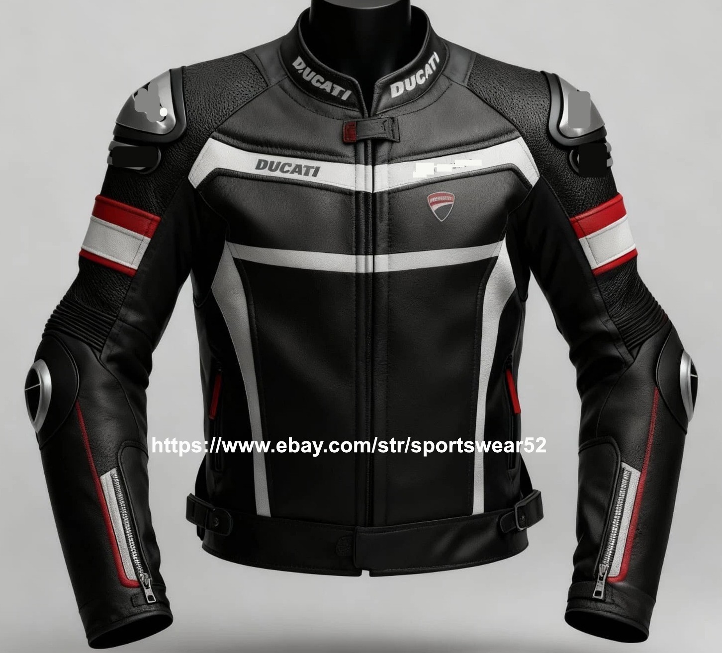 Ducati Racing Motorbike Leather Jacket In Pure Cow Hide/5 Ce Approved Armour