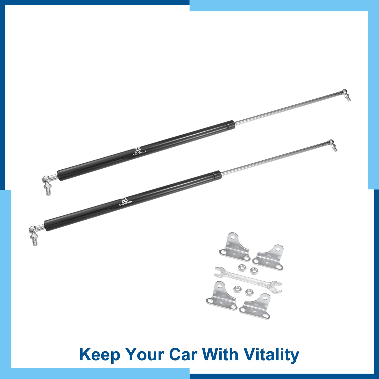 2Pcs 30inch 200lb/890N Black Lift Supports Gas Struts with Wrench for RV Car