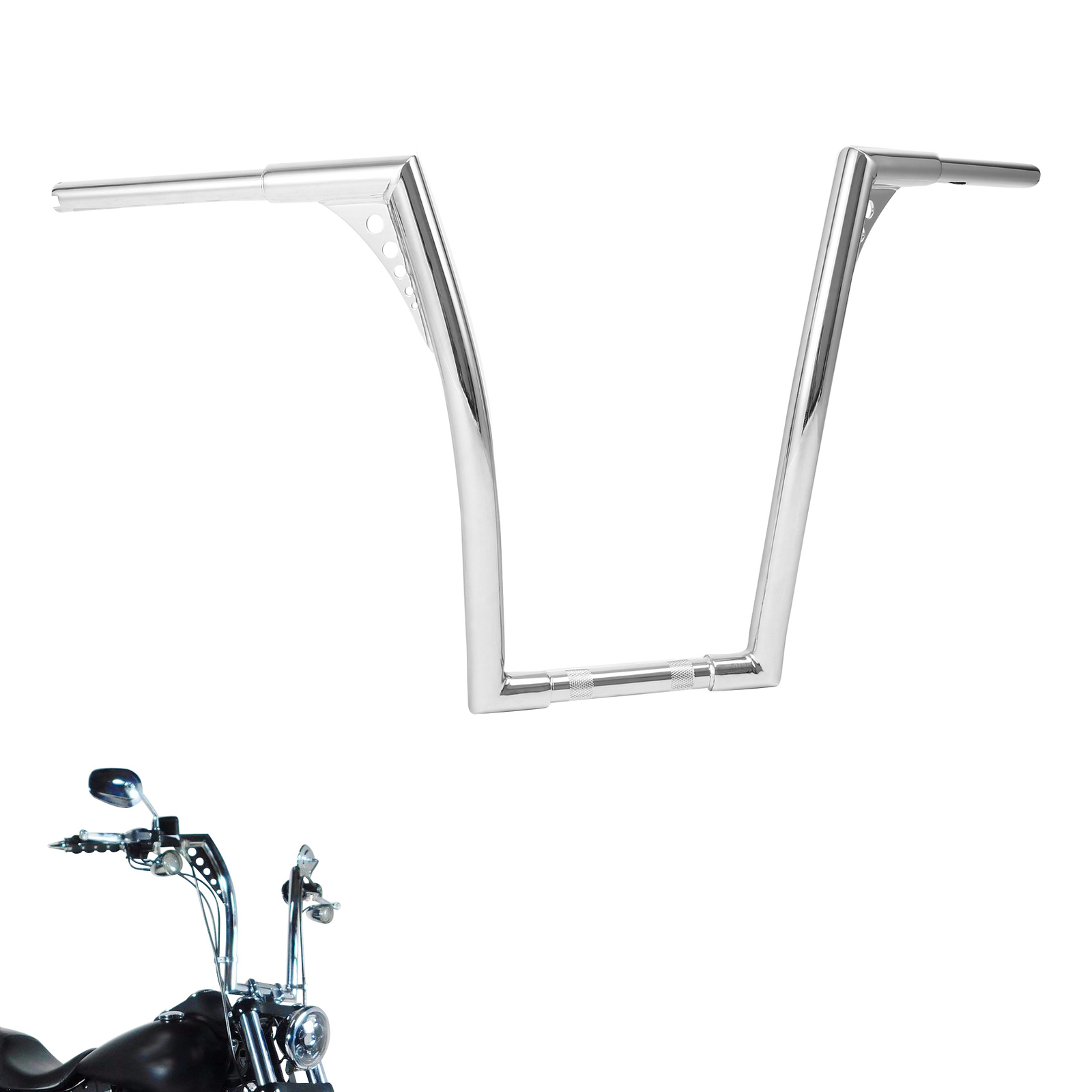 10/12/14/16/18/20″ Rise Ape Hangers Handlebar Fit For Harley Dyna Sportster