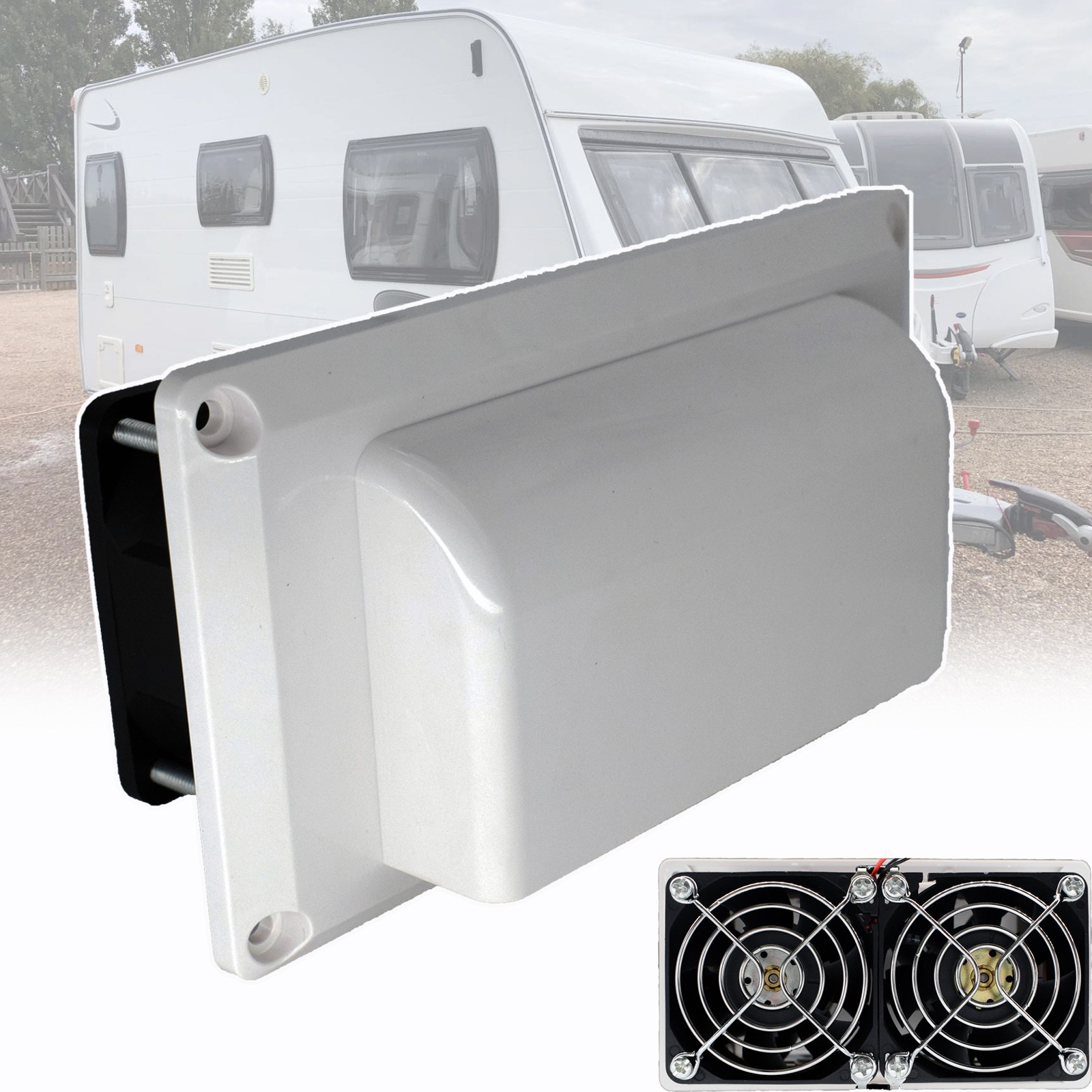 12V 25W Caravan Side Air Cooling Blower Fan Vent Exhaust Ventilation For RV Boat