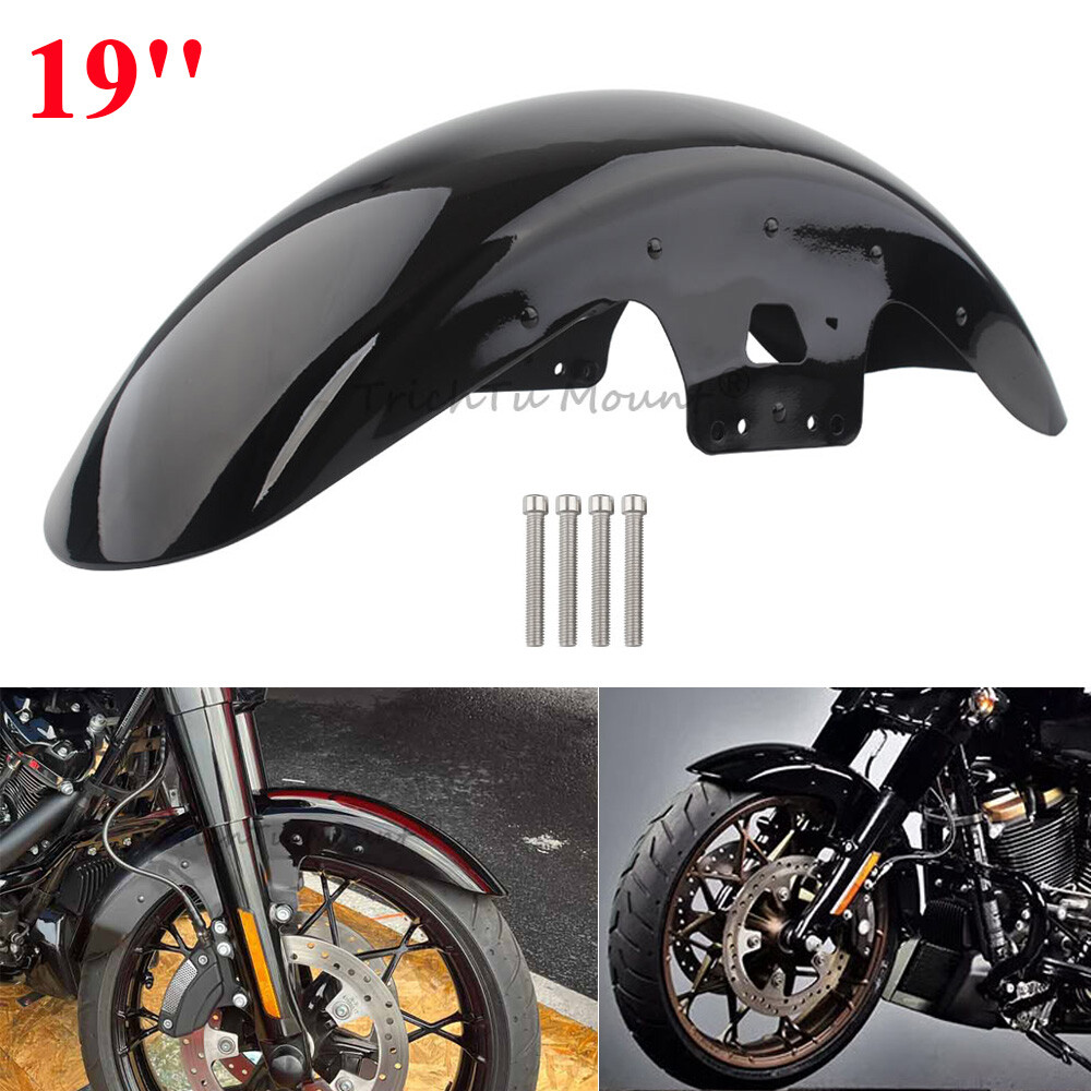 19” Vivid Black Front Fender For Harley Touring Street Glide Road King 2014-up