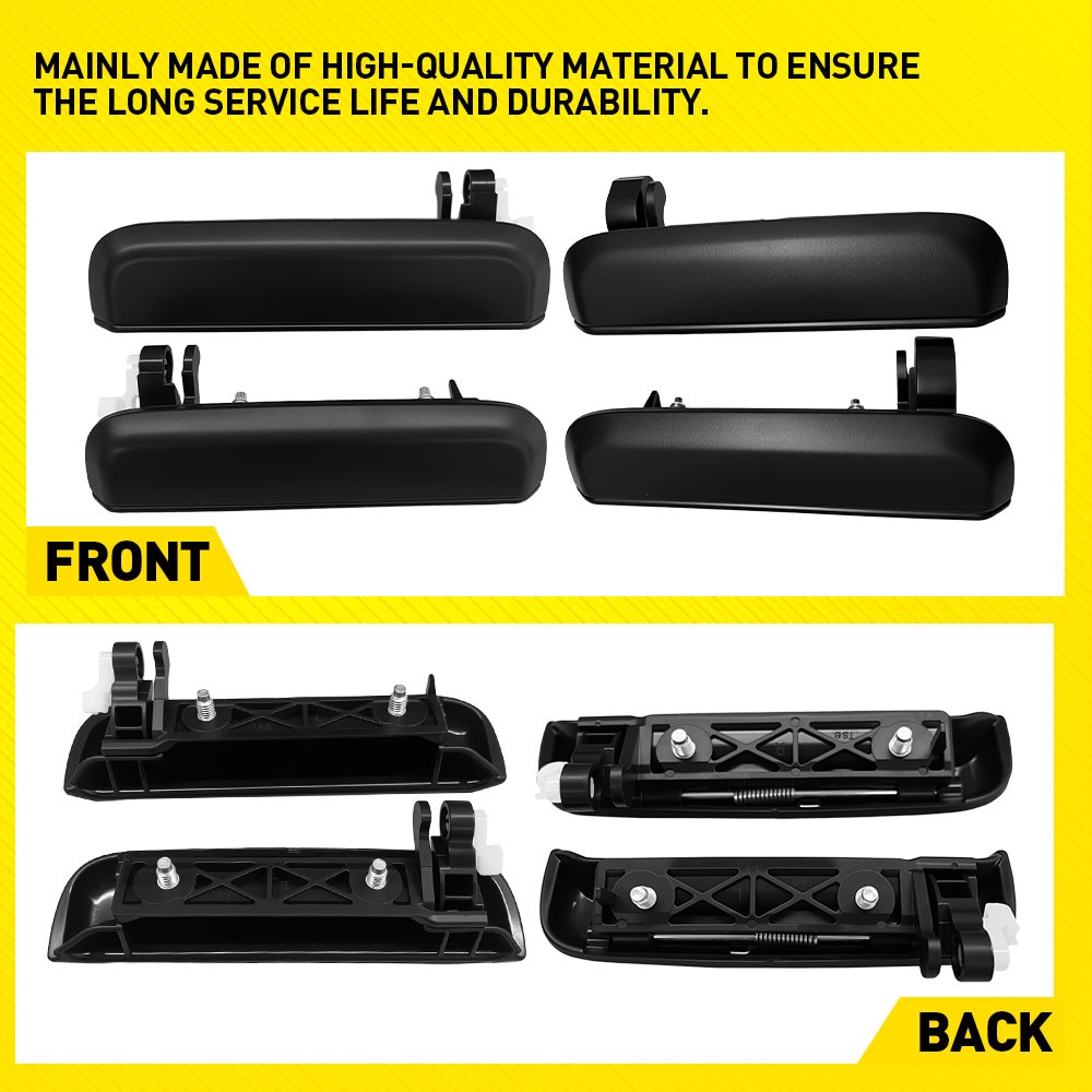 Rear Front Left Right 4x Outside Door Handles Black For 95-99 Toyota Tercel