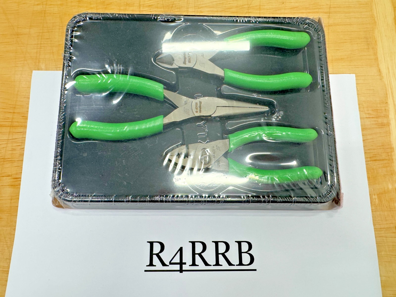 Snap-on Tools USA NEW 3pc SMALL GREEN Soft Grip Mix Combo Plier Set PL305ACFG