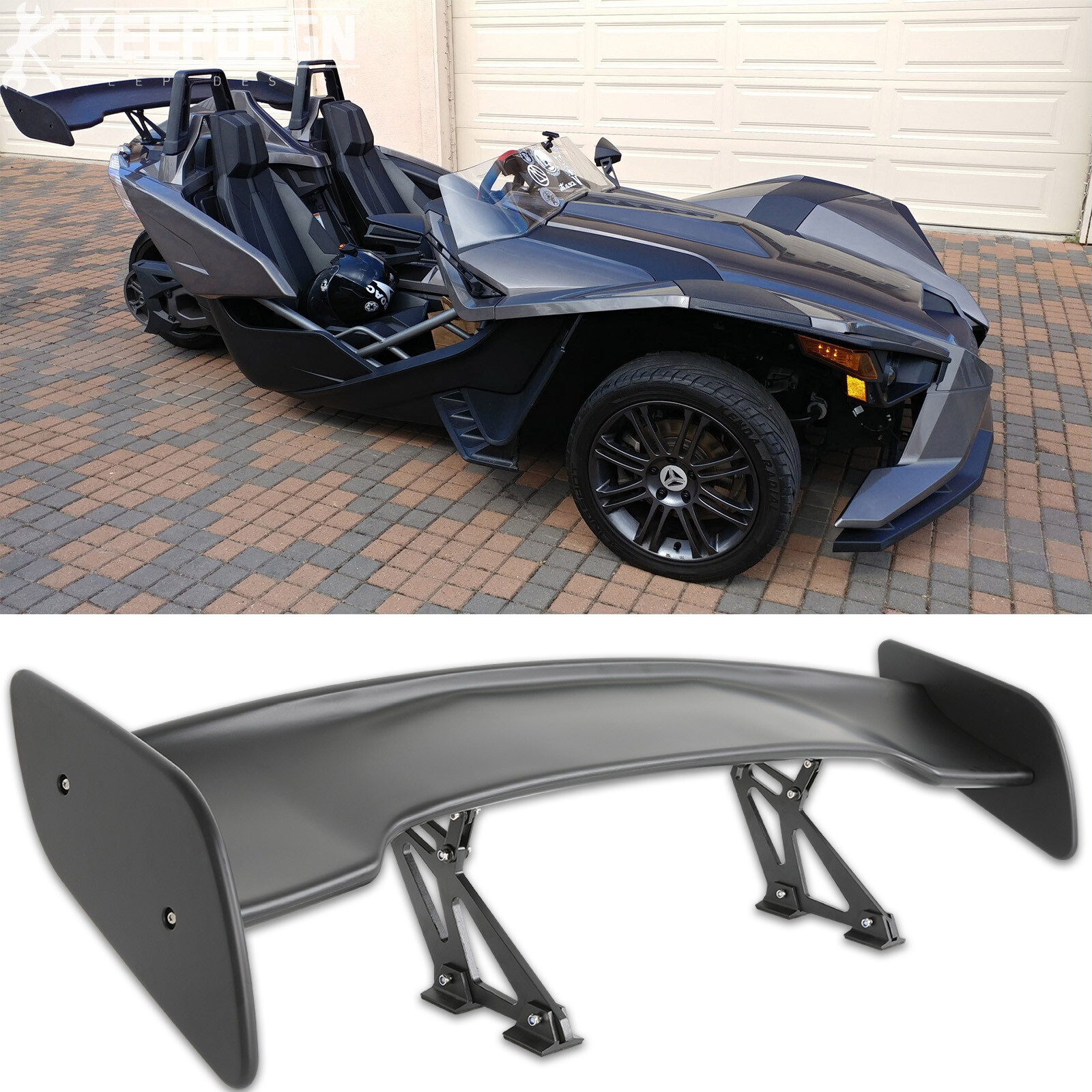 For 2015-2024 Polaris Slingshot 46″ Rear Trunk Spoiler GT Rear Wing Matte Black