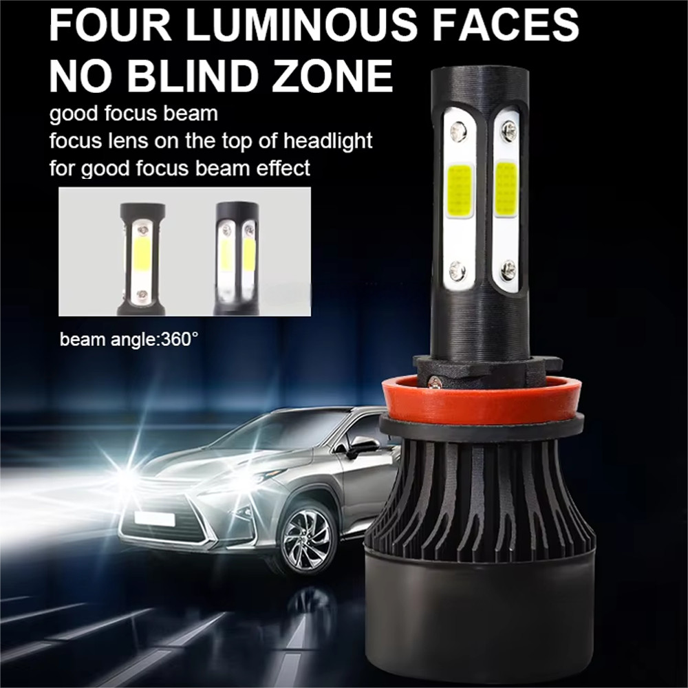 For Freightliner Cascadia 2008-2016 4X LED Headlight Hi/Lo Beam Bulbs Kit 6000K