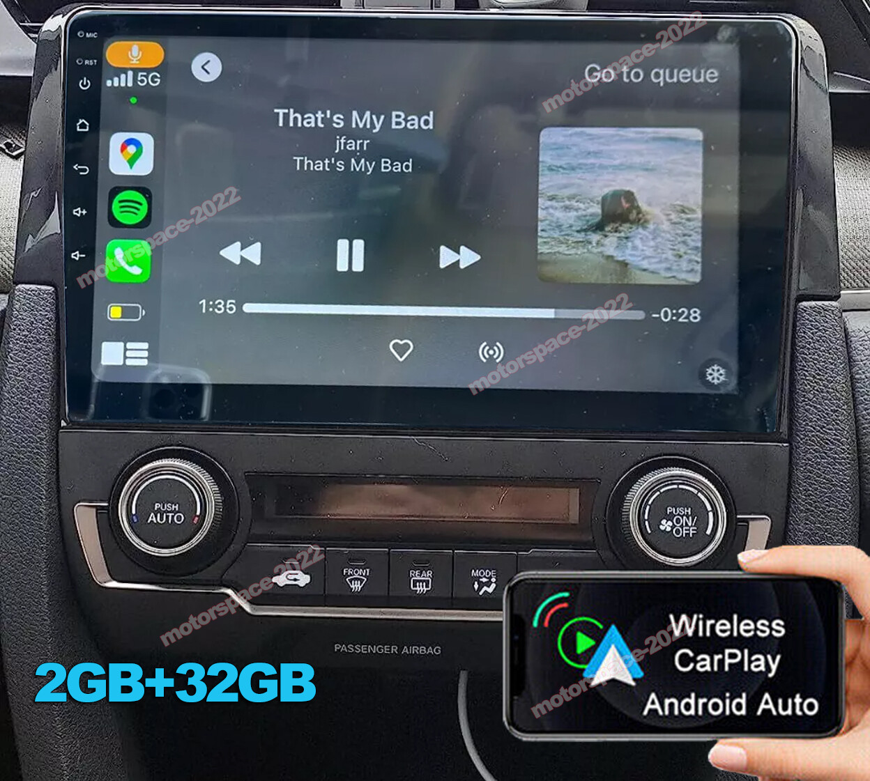 Apple CarPlay Radio GPS For Honda Civic 2016-2020 Android 13.0 Car Stereo WiFi