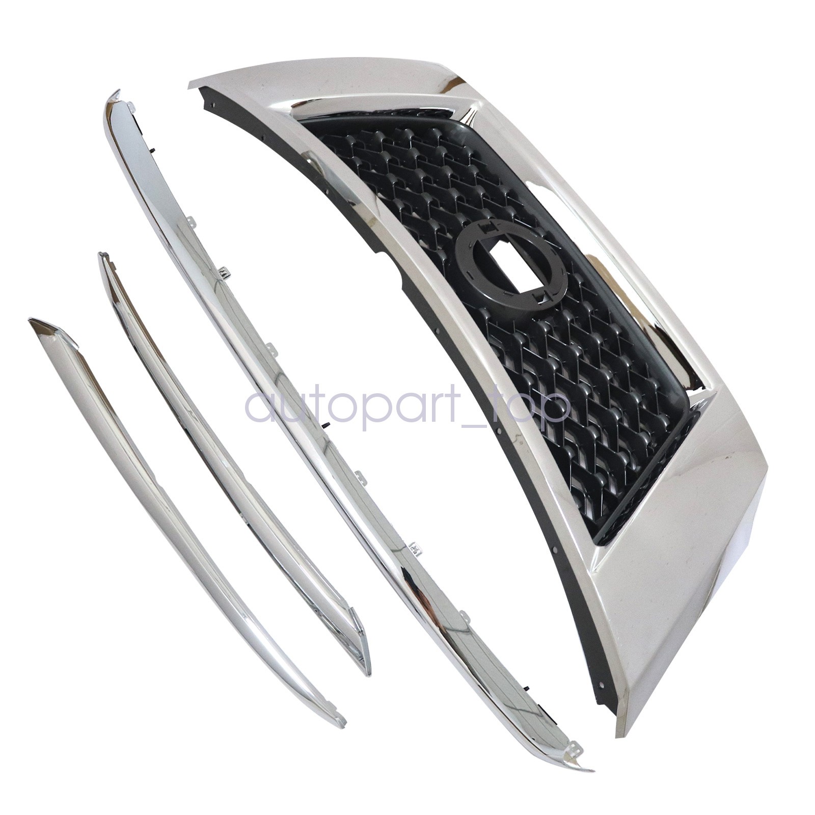 Grille Assembly + Chrome Moldings Trim Assembly For 2013-2016 Nissan Pathfinder