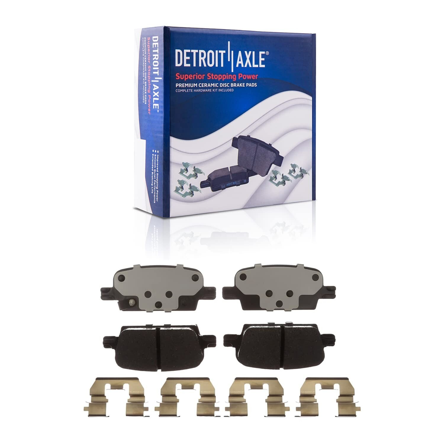 Front & Rear Ceramic Brake Pads w/Hardware for 2016 2017 2018-2020 Chevy Malibu