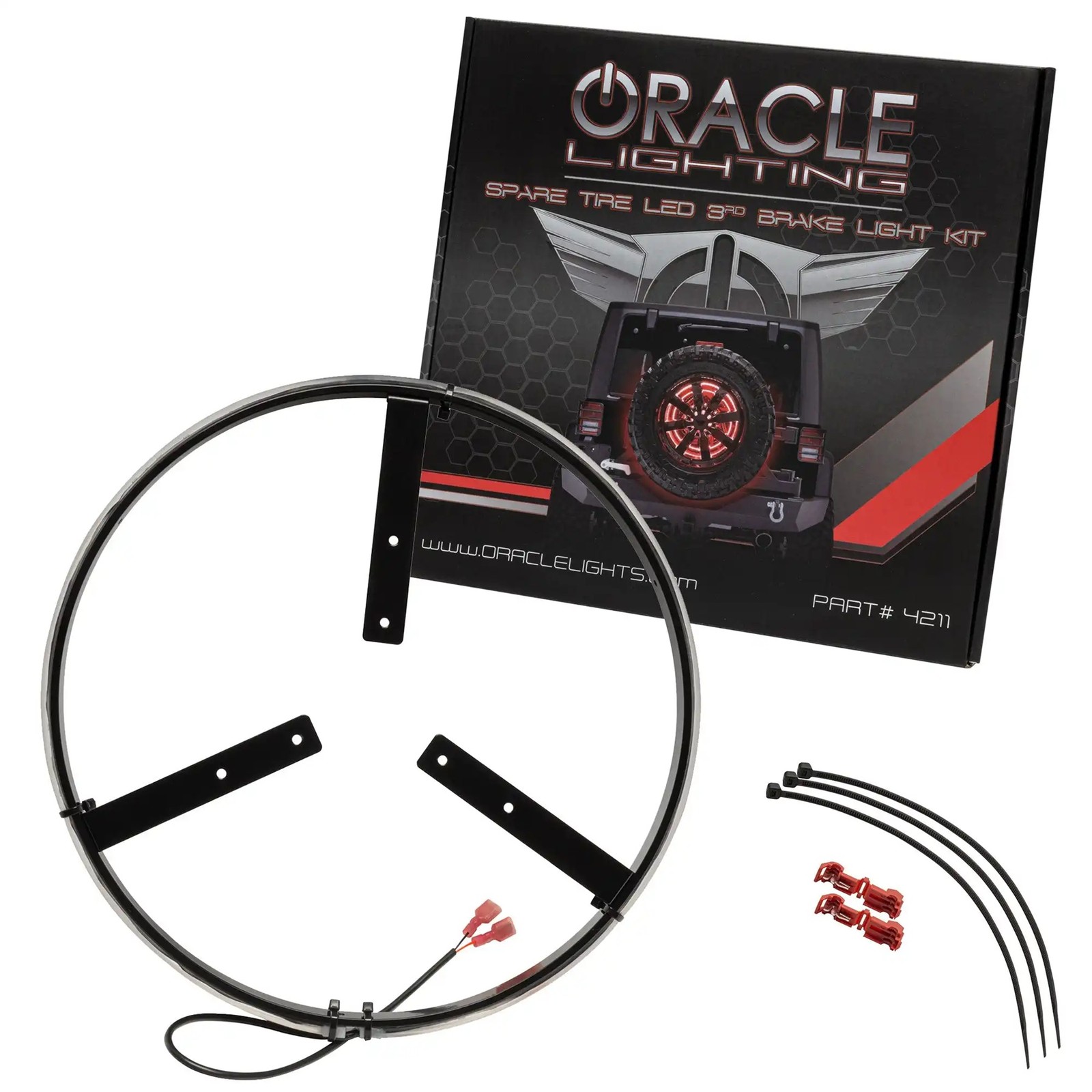 ORACLE LED Illuminated 13in. Wheel Ring Spare Tire Brake Light Single Row – Red