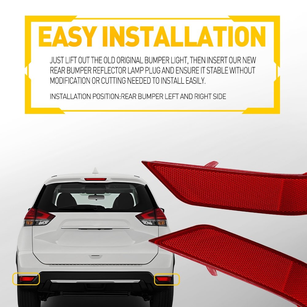 Rear Bumper Side Marker Reflector Left & Right Side For Nissan Rogue 2017-2020