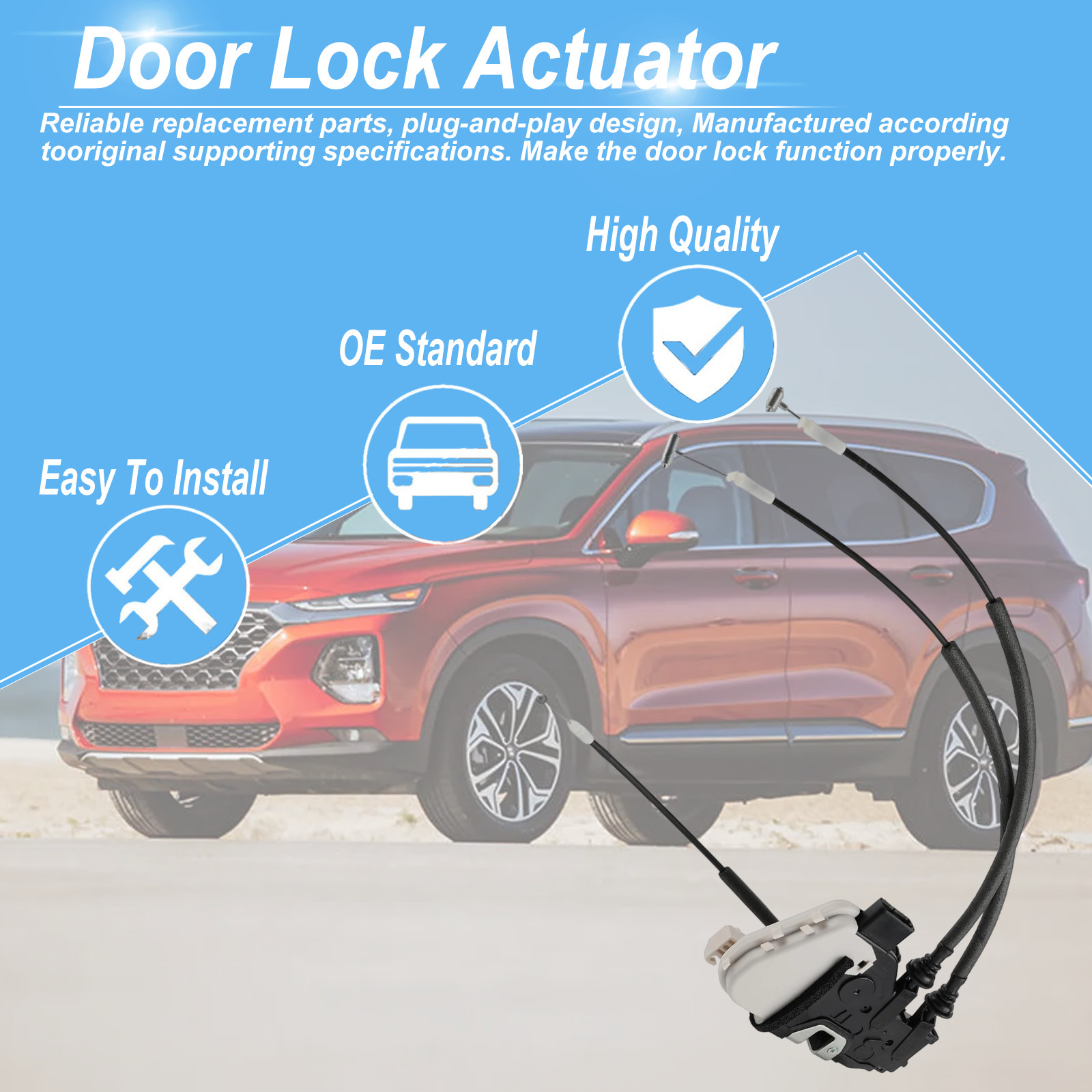 Front Left Driver Door Lock Actuator Motor For Hyundai Santa Fe Sport XL 13-2019