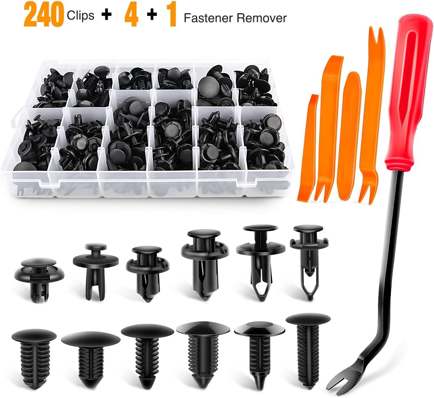 240pcs Retainer Bumper Fender Shield Door Trim Panel Fender Clips for Jeep