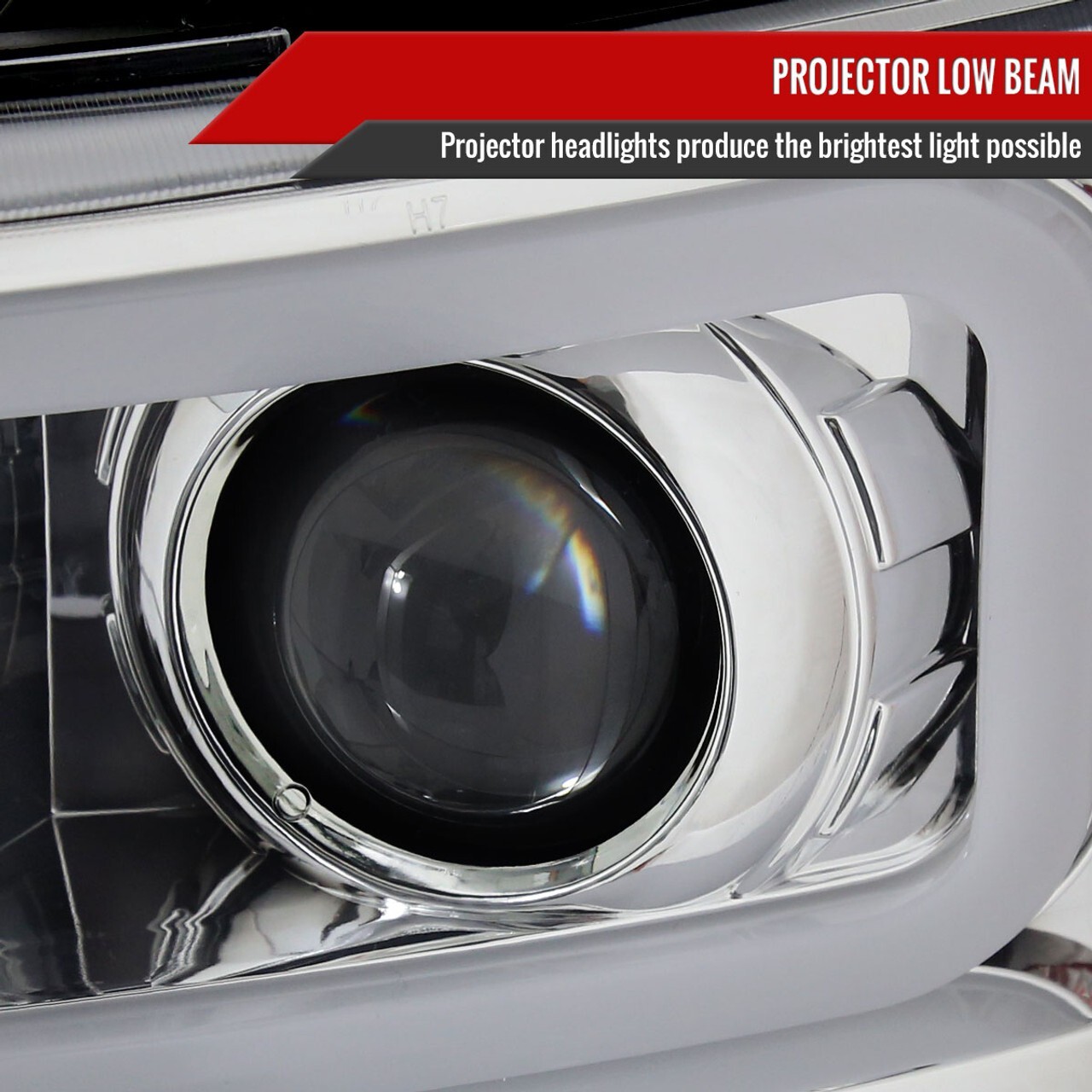 Headlights Chrome Projector Dual C LED 07-13 Chevy Silverado 1500 2500 3500 HD
