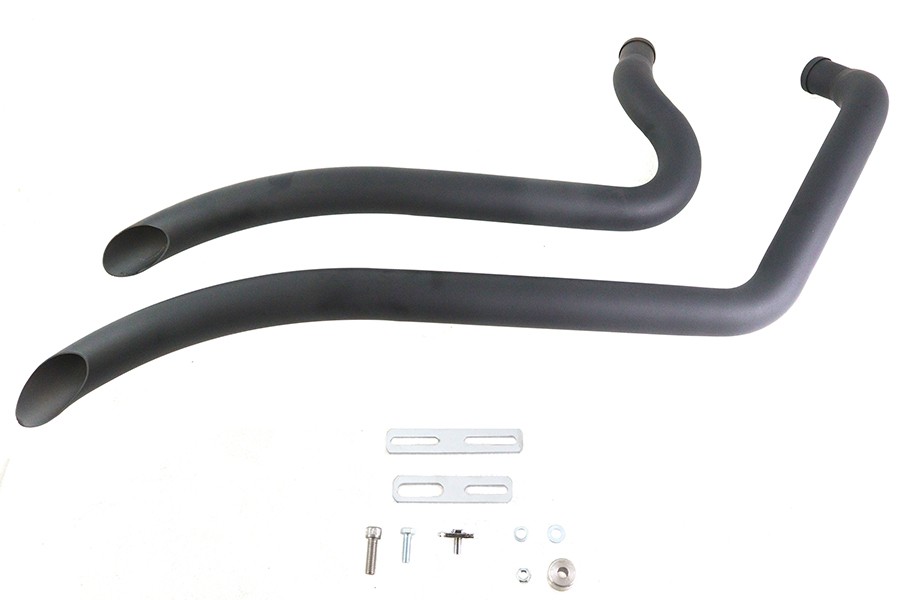 Wyatt Gatling Smooth Radius Pipe Set Black fits Harley Davidson