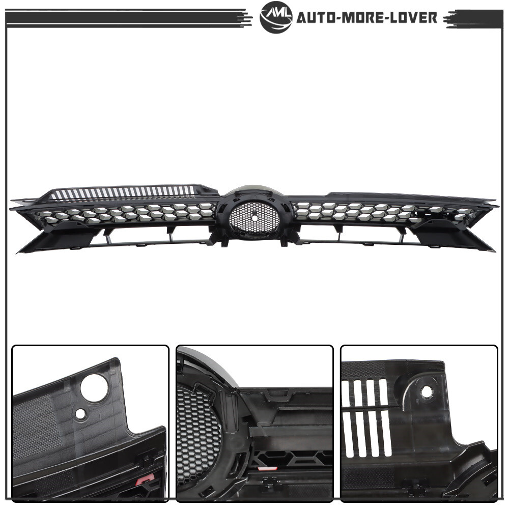 Front Upper Grille Black/Red Trim For 2010-2014 Vw Mk6 Golf/gti/jetta Sportwagen