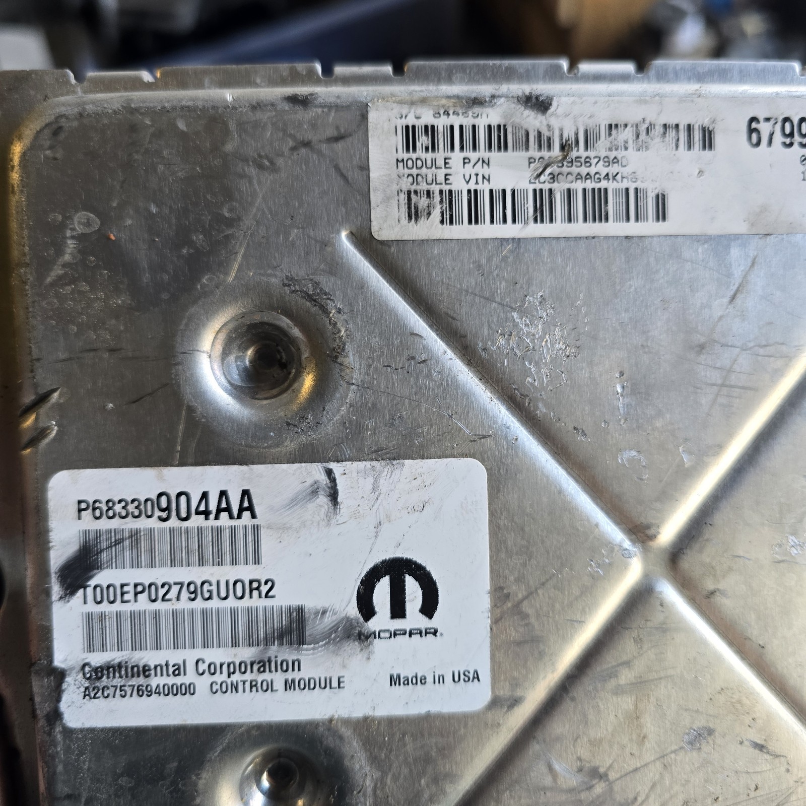 2019 Dodge Charger Engine Control Module ECM 3.6L OEM 68330904AA Used
