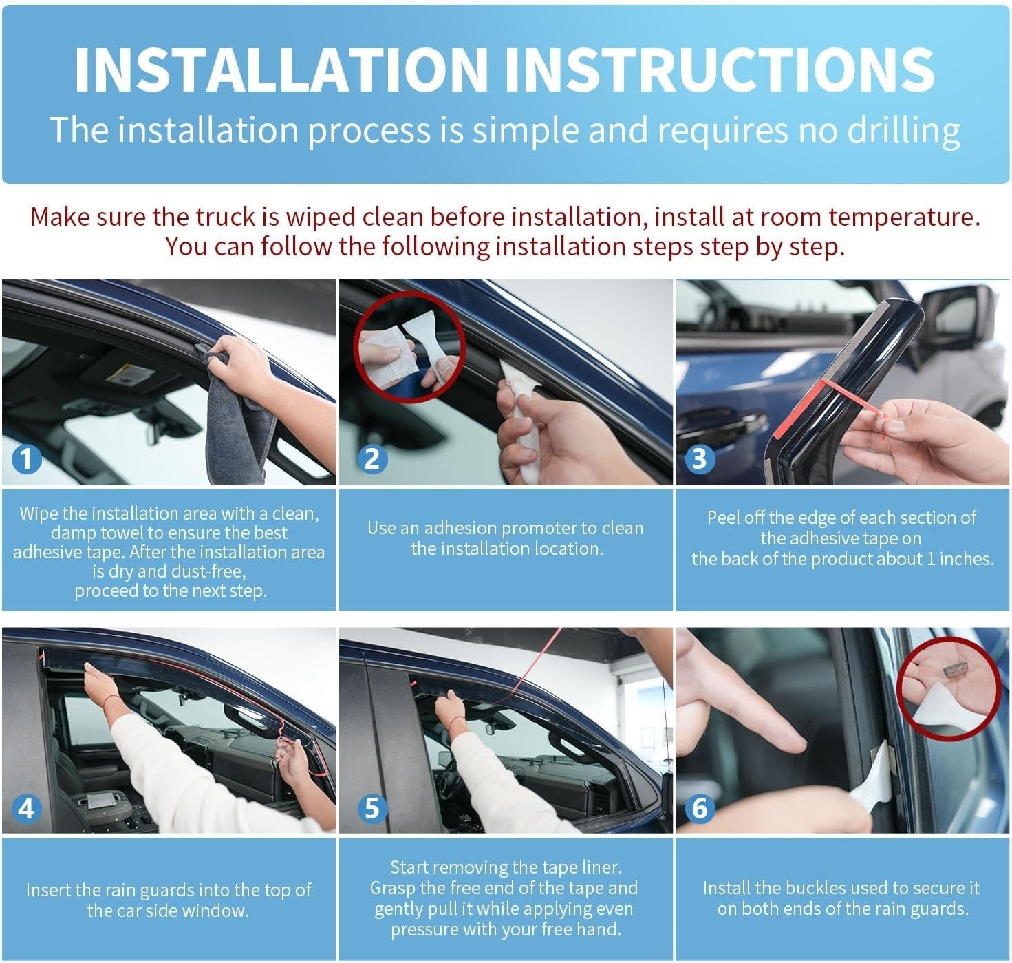 Side Window Visor Deflector Rain Deflectors For 2025 2026 Chevy Equinox No EV