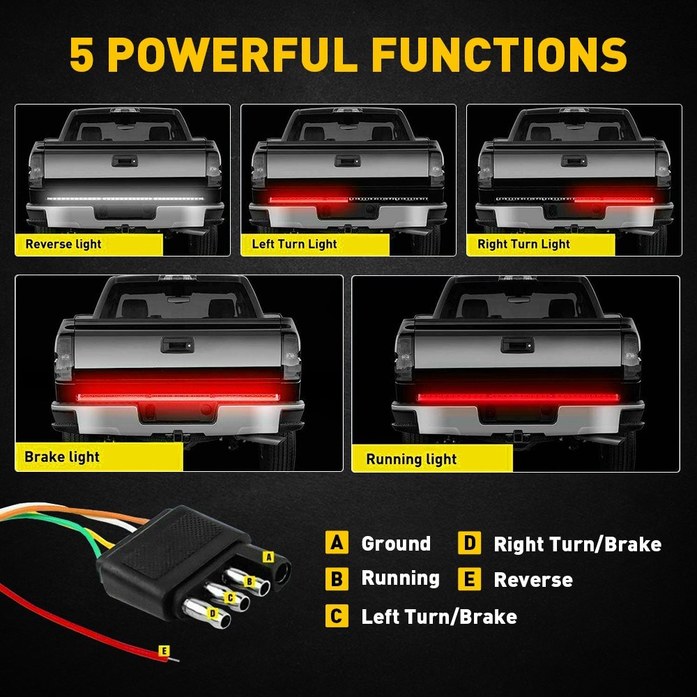 60″ LED STRIP TAILGATE LIGHT BAR REVERSE SIGNAL BRAKE FOR CHEVY FORD DODGE TRUCK
