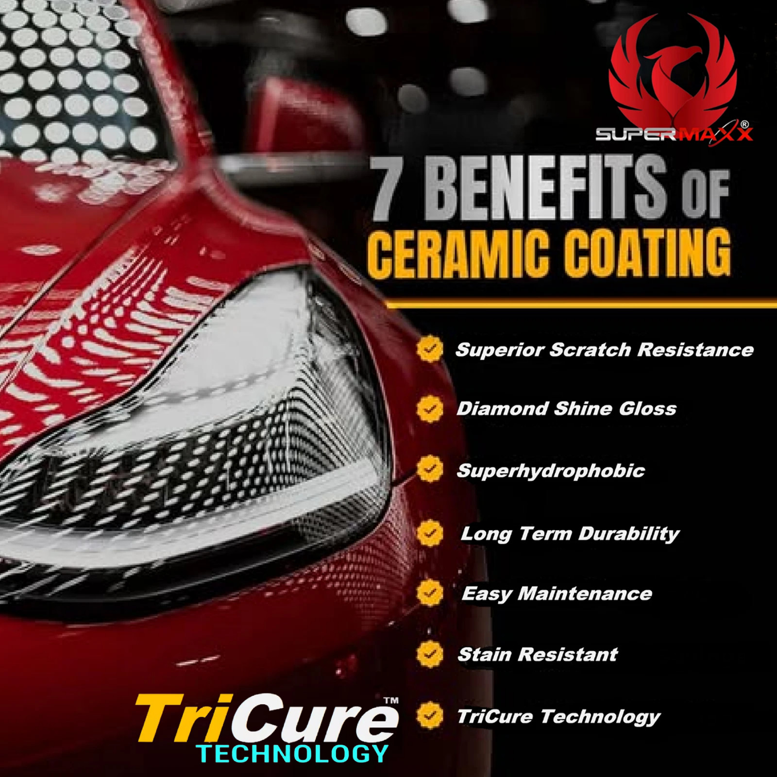 “GRAPHENE” 10 YEAR TRICURE CERAMIC CAR COATING “PAINT PROTECTION” – 3.38OZ/100ML