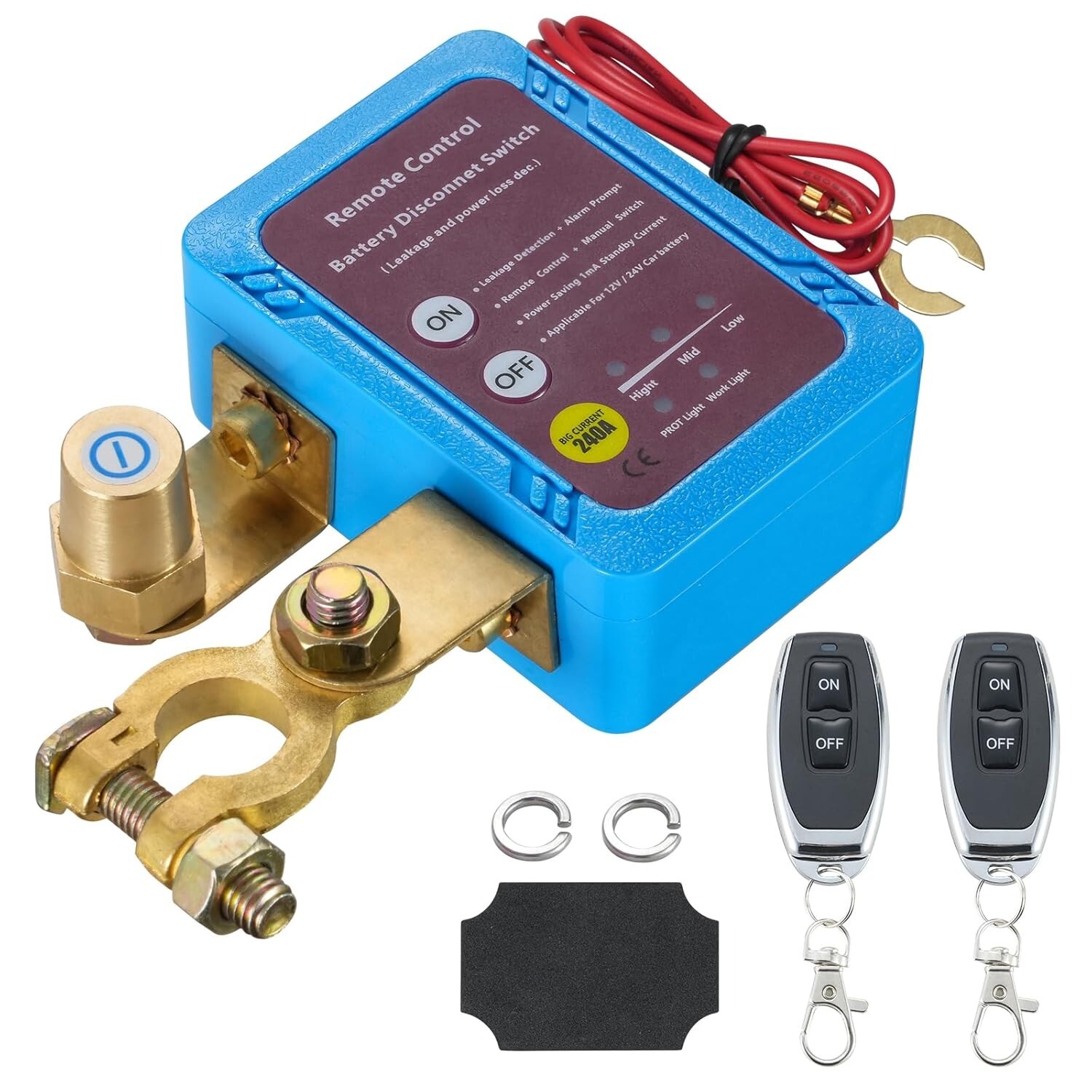 Remote Battery Disconnect Switch 12V 240A Voltage Kill Switch for Car Truck RV