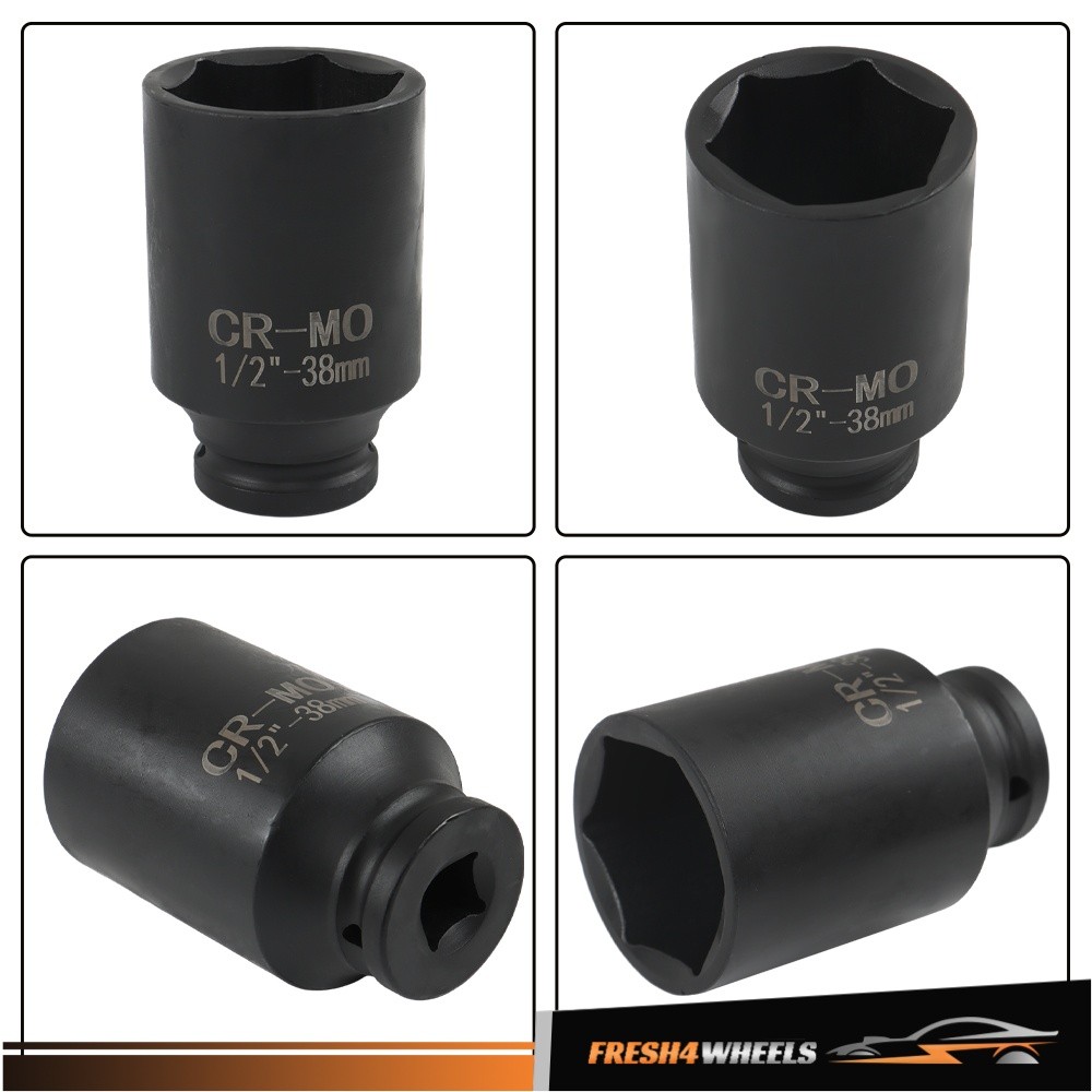 9PCS 1/2″ Drive Deep Impact Socket Set – Metric Axle Hub Nut Sockets 29-38mm