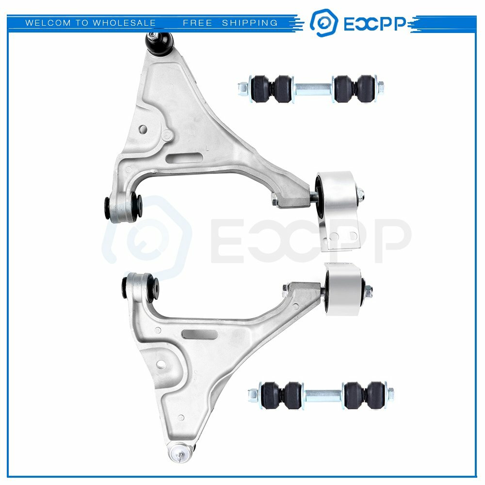 4Pc Lower Control Arms Ball Joints Sway Bars Fits 2004-11 Cadillac Buick Lucerne