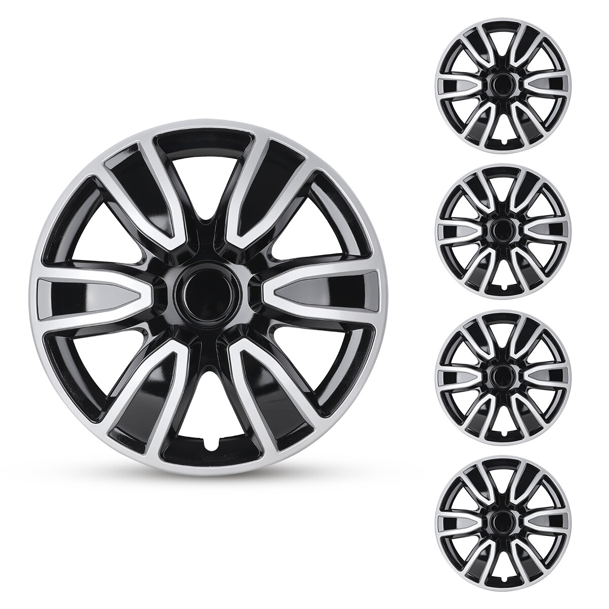 15″ Wheel Hub Covers Full Rim Snap On Hubcaps for R15 Tire & Steel Rim 4-Pack
