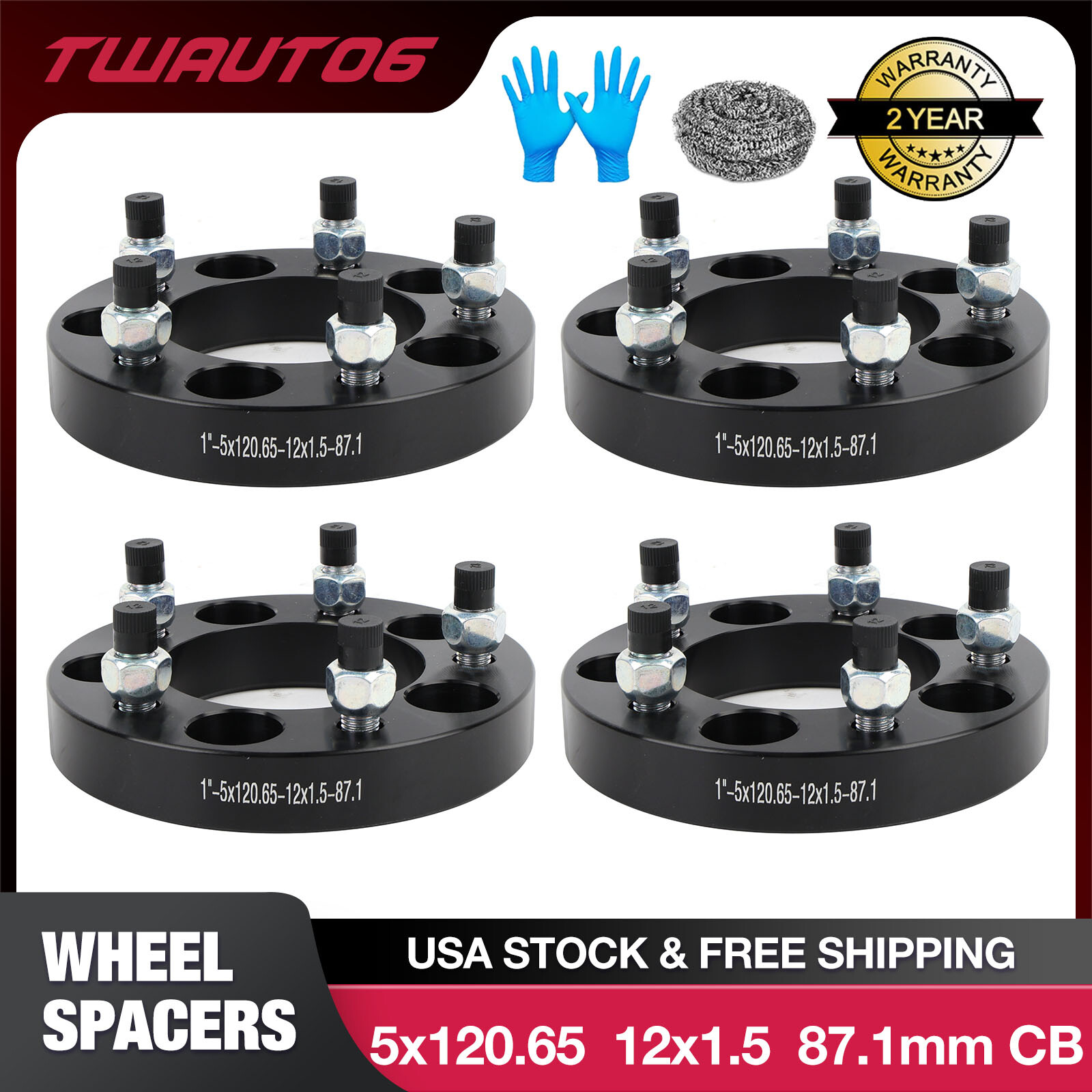 4pcs 1 inch 5×4.75 Wheel Spacers 12×1.5 For Chevy S10 Blazer Camaro Corvette