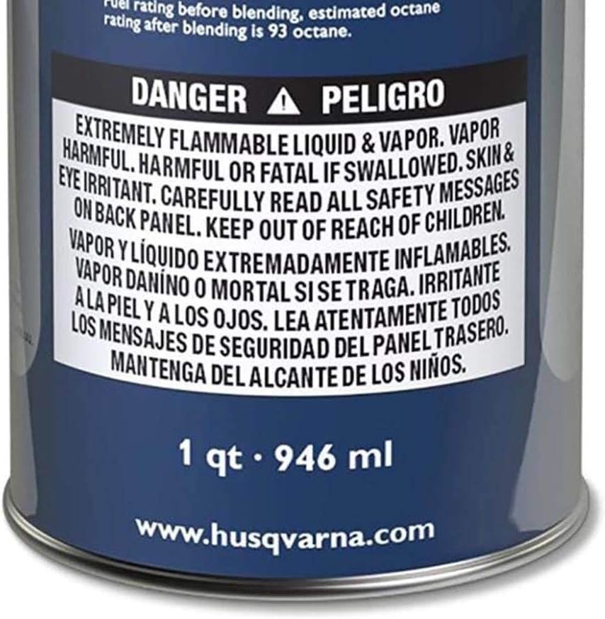 Pre-Mixed 2-Stroke Fuel Oil Quart Pack Ethanol-Free 50:1 Protects Engine