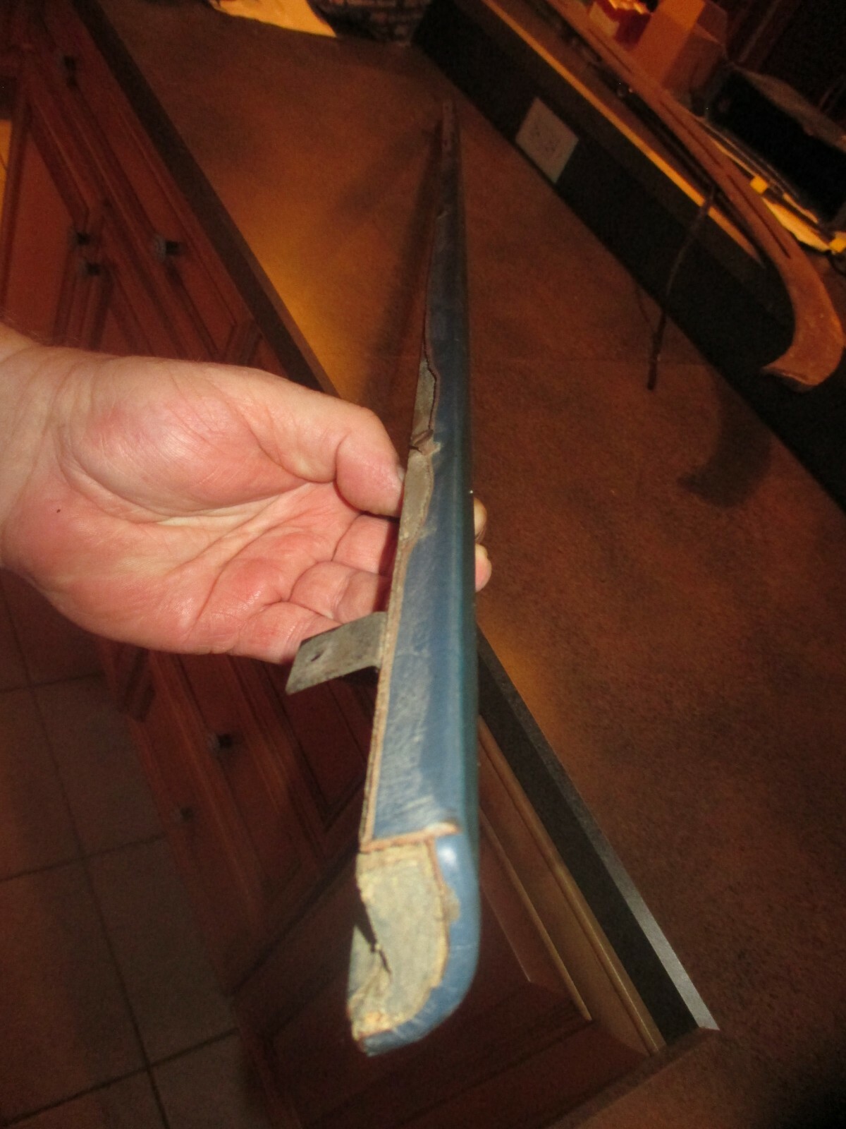 Used Genuine OE Mercedes#1116805171 Lower Dash Molding,Blue Leather W111 Cpe/Cnv