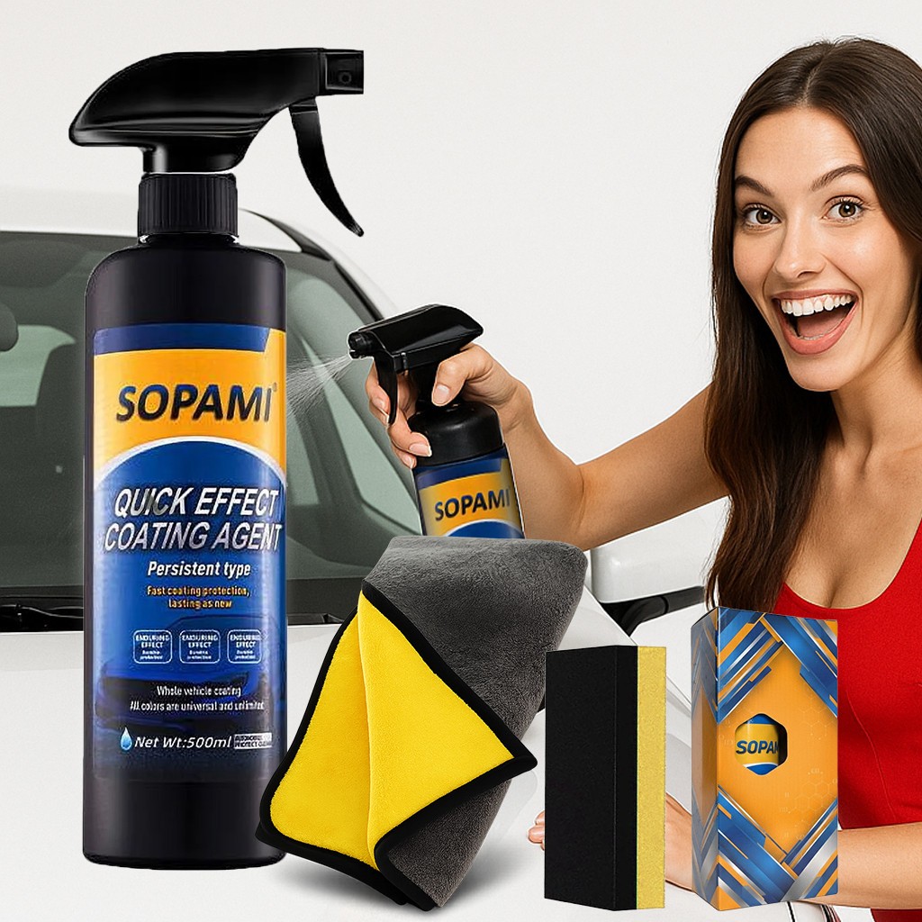 Sopami Car Coating Spray – 16.9 fl oz Waterless Ceramic Car Wax (500ml)