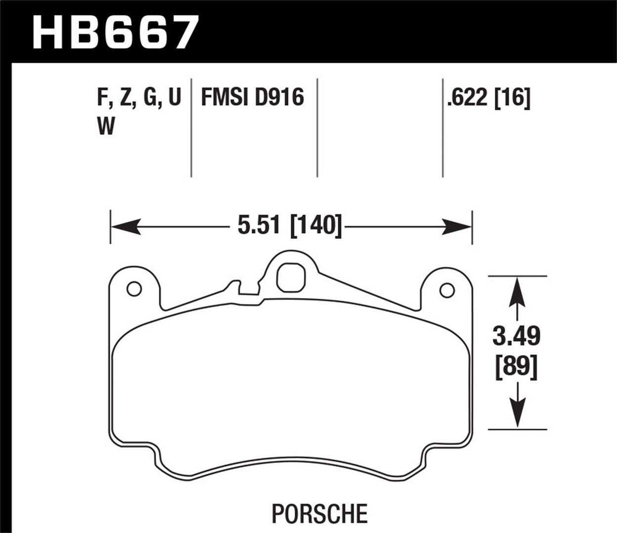 Front Disc Brake Pad Set FOR 2012 Porsche 911 Carrera 3.4L H6 GAS DOHC