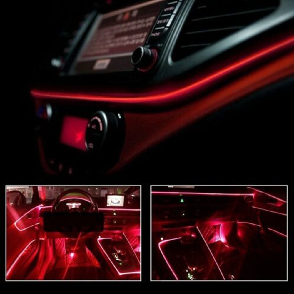 5M LED Car Interior Atmosphere Decorative Wire Strip Light Accessories Lamp D%