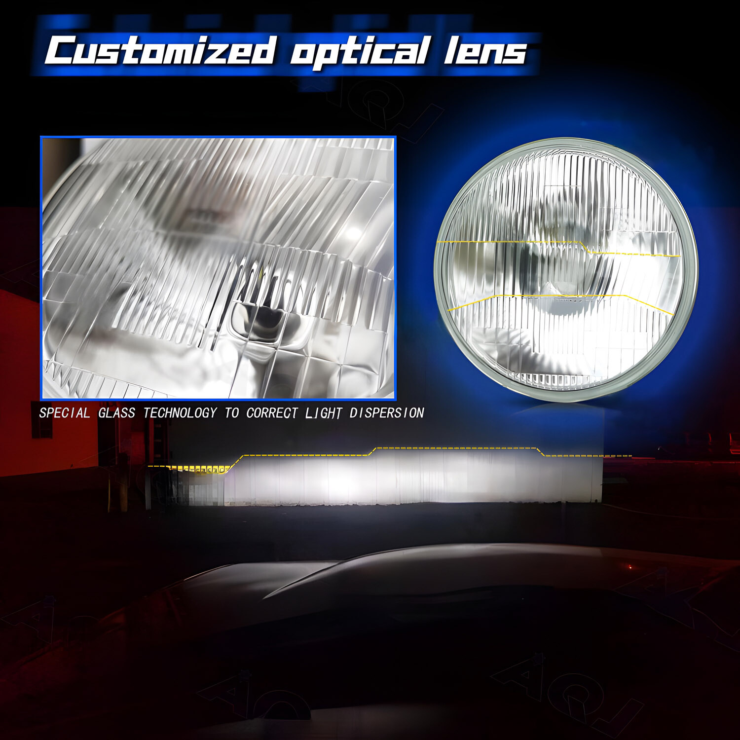 Pair 7″ inch Round LED Headlights High/Low Beam for Chevy Camaro 1967-1981