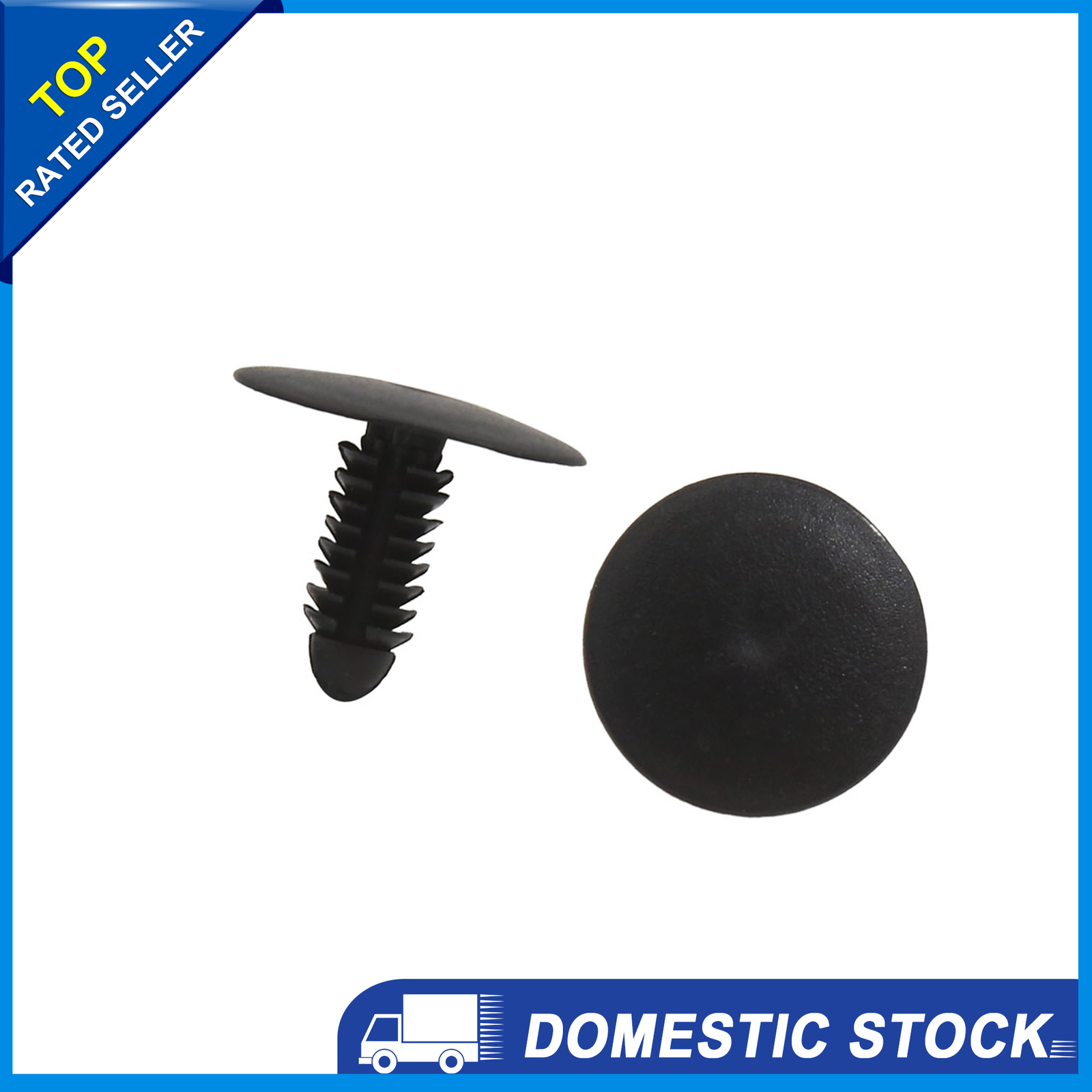 Universal 8mm Hole Dia 25mm Head Plastic Rivets Fastener Push Clips Pack of 30